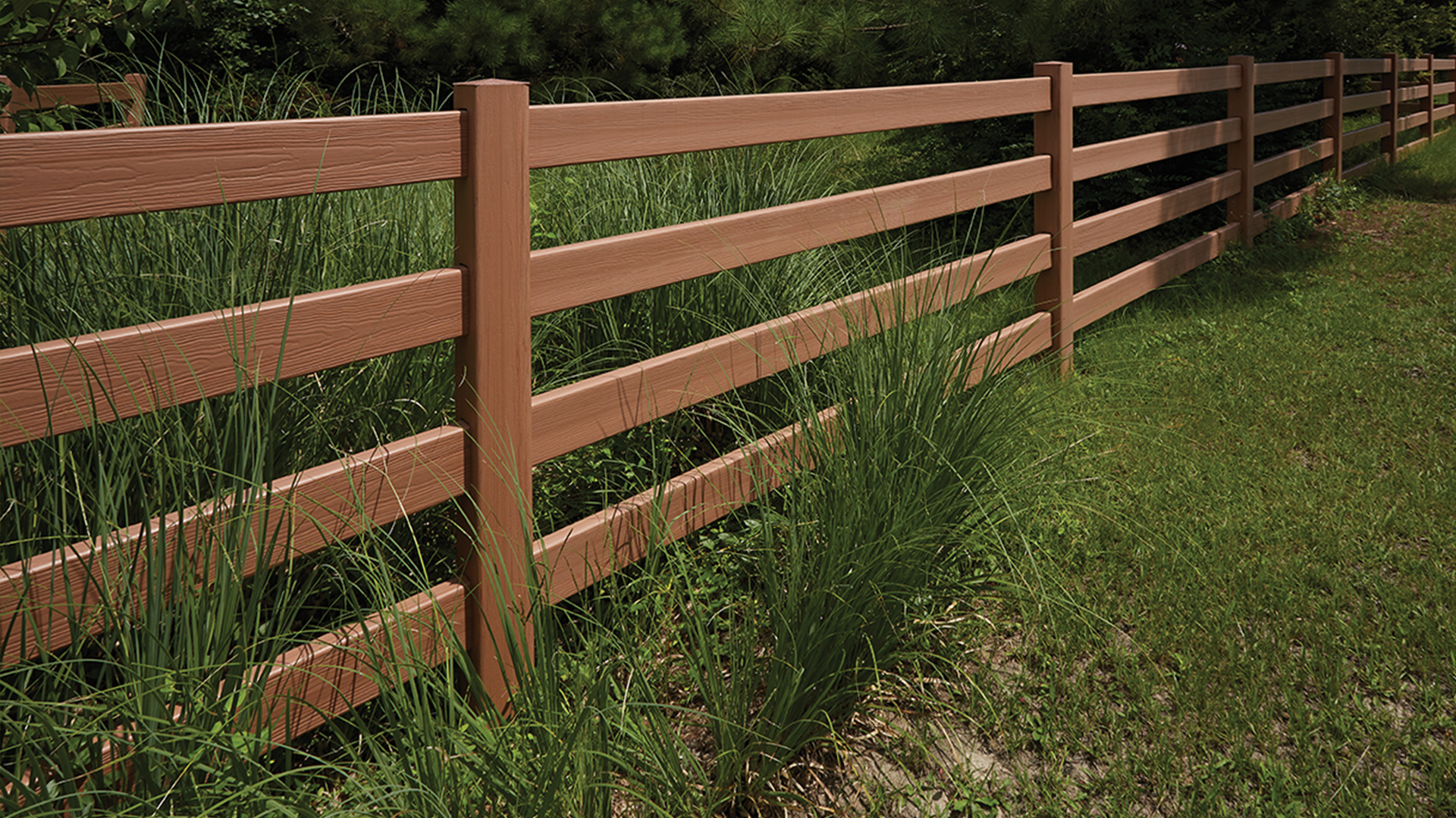 Certagrain Chesterfield Post & Rail Textured Vinyl Fence